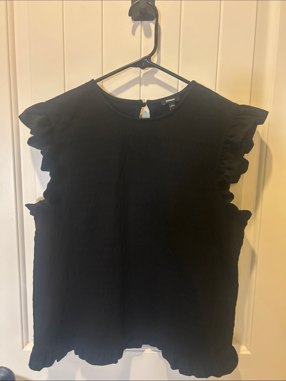 Express Black Ruffle Sleeve Blouse